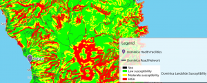 CRIS Dominica landslide susceptibility. Image Credit: CDEMA