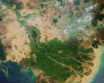 Envisat image of the Mekong Delta in Vietnam.