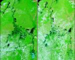 MODIS image caught by NASA's Terra satellite shows floods in Colombia