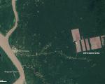Deforestation in Peru detected by Landsat 8 in August 2013.