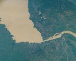 International Space Station shows a reservoir on the Gongola River in Nigeria