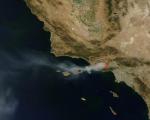 Satellite image of a wildfire in Topanga, California (Image: NASA)