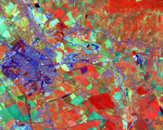 False colour representation of healthy vegetation