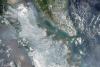 satellite image of fires in Indonesia