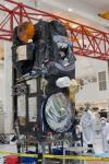 Sentinel-3A in the cleanroom at Thales Alenia Space in Cannes, France.