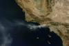 Satellite image of a wildfire in Topanga, California (Image: NASA)