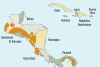 Dry Corridor of Central America (orange polygons). Courtesy of CAC