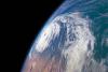 A satellite view of a hurricane. Image courtesy of NASA