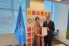Aarti Holla-Maini, Director of UNOOSA, and Kaveh Madani, Director of UNU-INWEH, following the signing of the MoU