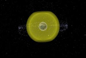 Navigation satellites around Earth