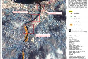 satellite image of flood affected areas in the Solomon islands