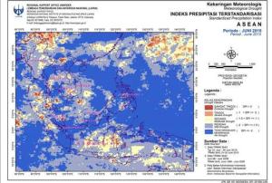 LAPAN monitored drought using SPI over the ASEAN region in June 2015 (Image: LAPAN)