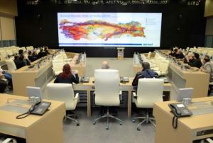 Workshop participants at the AFAD emergency operations room.