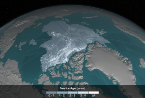 Arctic sea ice by 2016. Image: Courtesy of NASA
