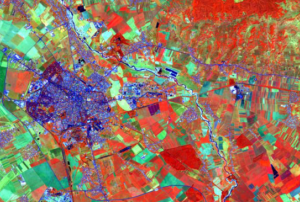 False colour representation of healthy vegetation