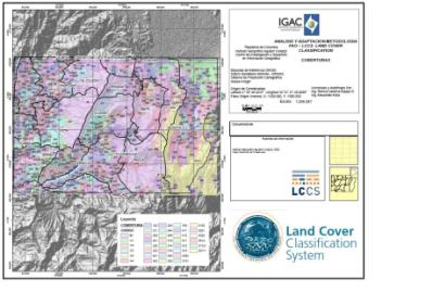 LCCS on a map of Bogota, Colombia