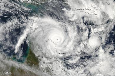 satellite image of cyclone Eta at its strongest