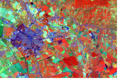 False colour representation of healthy vegetation